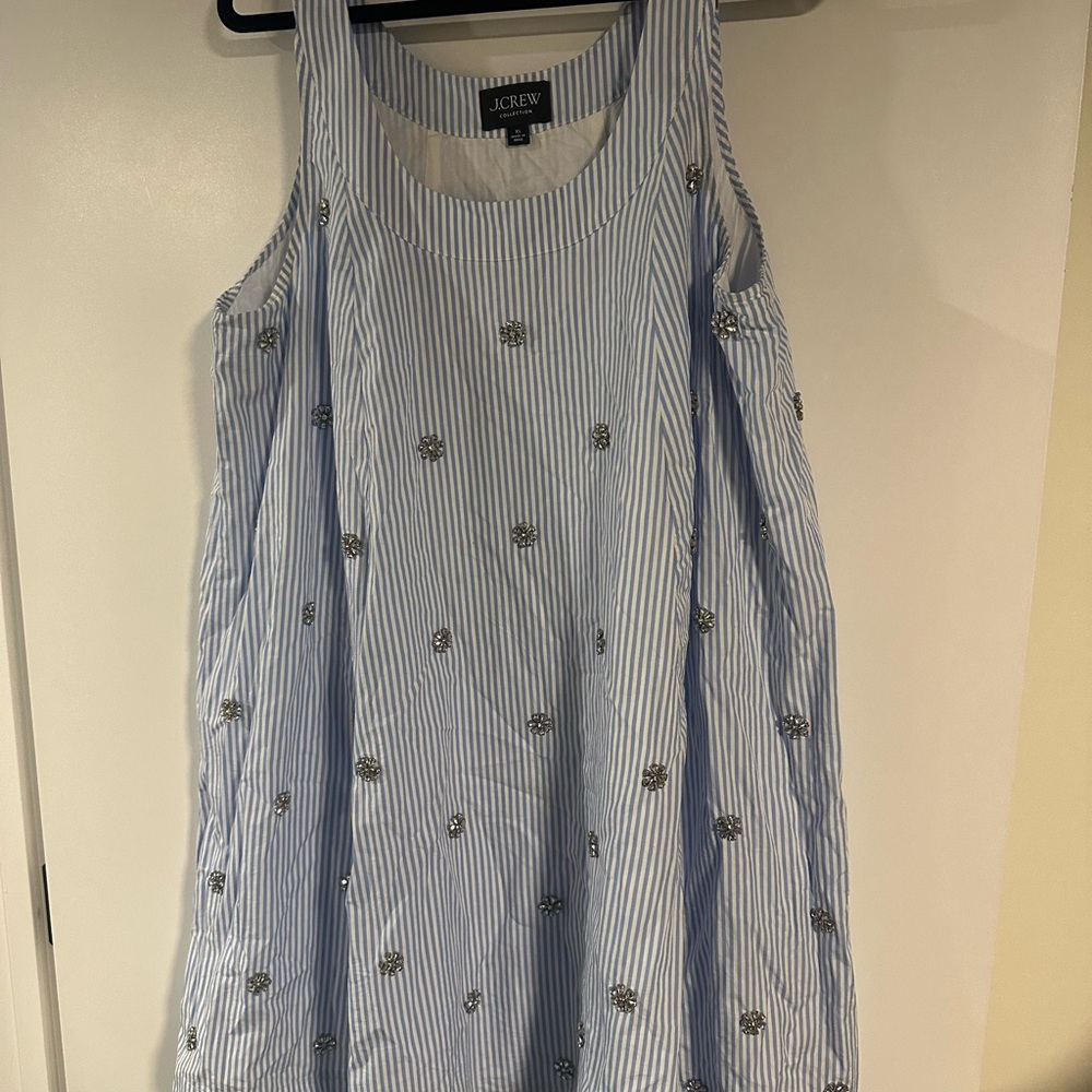 J.Crew Light Blue and White Striped Top